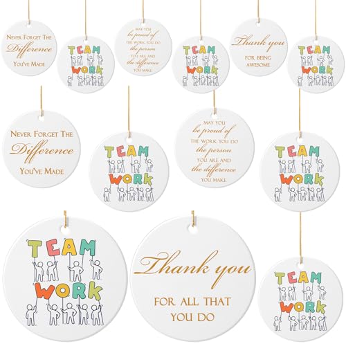 Layhit 16 peças, presentes de equipe de 7,6 cm para funcionários, enfeites de árvore de Natal, presentes de agradecimento em grupo para funcionários, colegas de trabalho, enfermeiros, professores