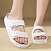 GIWONET Kids Slides Sandals Boys Girls Toddler Double Buckle Summer Shower Beach Pool Water Shoes Slip on Clouds Slippers,White,9.5-10 Toddler