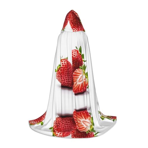 Capa con capucha de fresas para adolescentes