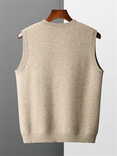 Mens Sweater Vest Waistcoat Winter Casual V-Neck Knitted Thick Sleeveless Cashmere Sweater Cardigans4