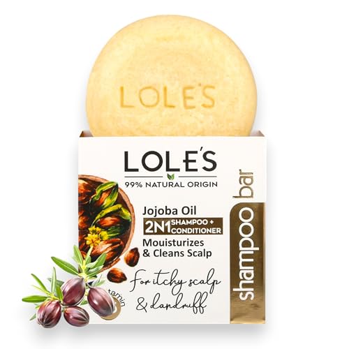 LOLE'S Shampoo Bar and Conditioner 2in1 with Jojoba Oil for Itchy Scalp & Dandruff, Moisturizes...