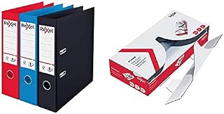Rexel Choices A4 Lever Arch Files, 3 File Folders, Assorted: Black, Red and Blue Files