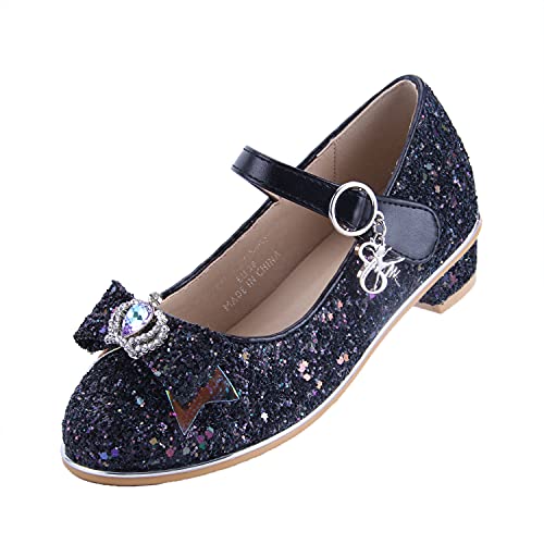 EIGHT KM Mädchen High Heel Kleid Schuhe Mary Jane Prinzessin Hochzeit Party Pump Schuhe EKM7077 für Kinder Kleinkind, Aphrodite Black, 17 EU Cover