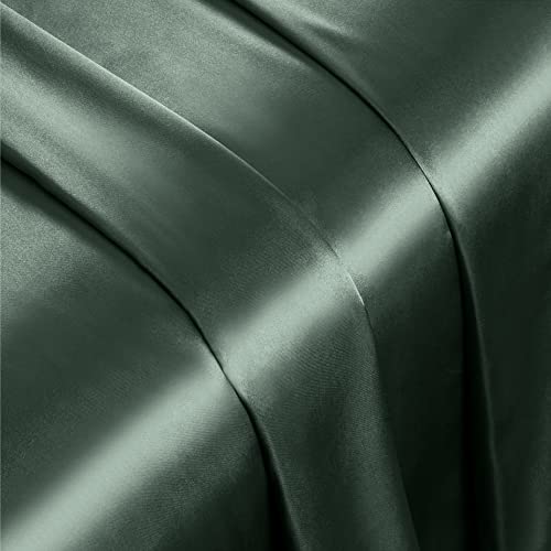 Vonty Satin Full Forest Green Sheets, Fitted + Flat + 2 Pillowcases by Vonty - Used condition - Image 9