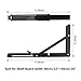 2 Pcs Folding Shelf Brackets 12 inch Black Heavy Duty Metal Triangle Table Bench Collapsible Shelf Bracket, Folding Shelf Support Bracket Hinge Wall Mounted