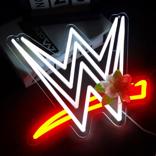 Image of Pugna Wrestling Themed LED Neon Signs Dimmable Wrestle Neon Lights Wall Decor for Leisure Venues, Boxing Gyms, Bars, Games, Competitions, Parties, Gifts Art for Fans- 15.7 x 13.5 IN-USB Powered-Acrylic.