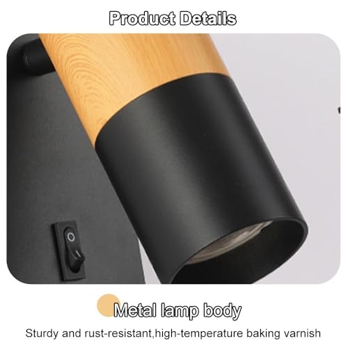 Aplique de pared mini orientable 350° para lectura cómoda en negro 5