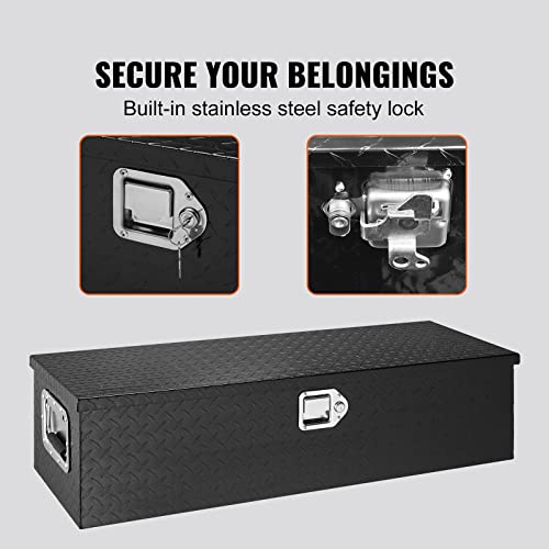 Vevor 39X13X10 BLACK TRUCK BED TOOL BOX Heavy Duty Aluminum Truck Bed Tool Box, Diamond Plate Tool Box thumb #3