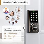Keyless Entry Door Lock with 50 Code, 16 Anti-Peeping Password Touchscreen Door Lock Code, Electronic Keypad Deadbolt for Front Door, One Touch Lock, Low Battery Alarm, Easy to Install, Bronze - Image 4
