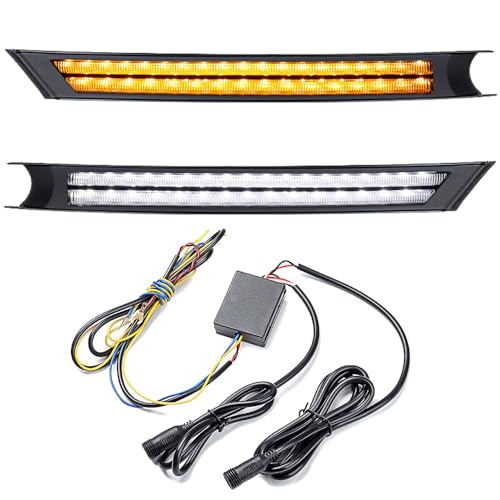 Pair Lower Bumper Fog Driving Lamp LED DRL Sequential Side Marker Compatible with 2017-2021 Mazda CX5 Fog Lamp Cover Without Fog Light Hole MA1038138, KB8A50C21E, MA1039138, KB8A50C11E