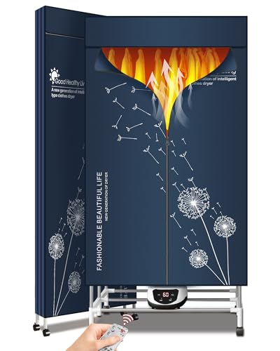 Electric Clothes Dryer, 1500W-16KG Capacity Heated Clothes Airer with Remote Control,1.5 Meter...