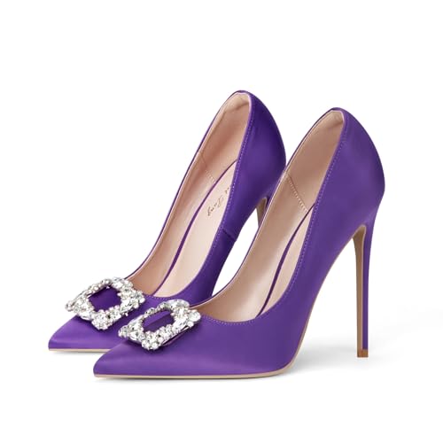 Chaussures de mariage violettes à strass pour rayonner lors de vos soirées