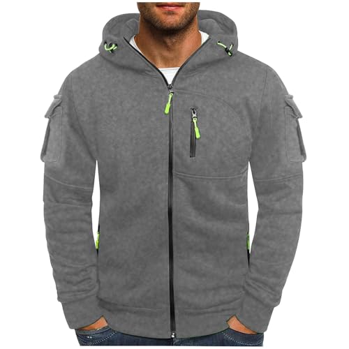 Fleece Zip Up Hoodie Men Warm Soft Long Sleeve Jackets With Pockets For Fall Winter Hiking Casual Fashion Pullover