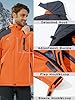KEFITEVD Warm Waterproof Ski Jacket for Men Thermal Fleece Jackets for Winter Windbreaker with Detachable Hood,Orange Grey,3XL #4