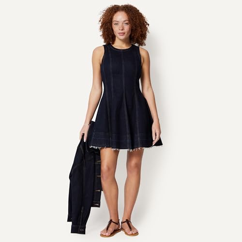 Image of Amazon Essentials Women's Fit & Flare Denim Mini Dress