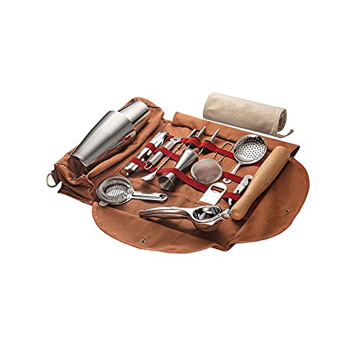 GUOQING Portable Bar Sets Roll Bag,Bartender Kit Tote Bag,Facile à Transporter Jusqu'au Pique-Nique et aux Voyages Bartender kit Bag<br><br>Portable Kit de Barman Cover