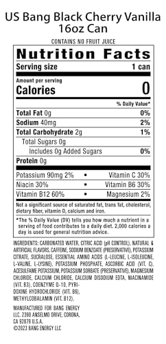 Image of Bang Energy Black Cherry Vanilla, Sugar-Free Energy Drink, 16-Ounce | Pack of 12