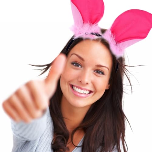 Zeayebsr 1PCS Fliegender Schwein-Cartoon-Kopfschmuck - Haarreifen mit Ohren | Ears in Rosa mit roter,ohren haarreif, Haarschmuck für Fasching & Karneval | Kostüm für Kinder und Erwachsen
