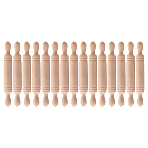 Luozzy 15Pcs Mini Rolling Pin For Craft Wooden Rolling Pin Models Mini Rolling Sticks Simulation Kitchen Toys For Cake Baking, 2Inches #TOP11