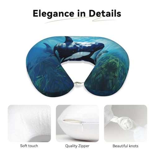 Almohada de viaje con espuma viscoelástica y funda negra miniatura 4