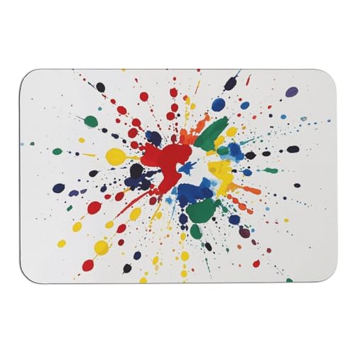 Tapis absorbant l'eau antidérapant imprimé gouttes peinture