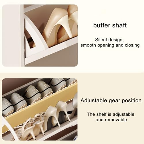 Meuble à chaussures rabattable 3 niveaux avec compartiment ouvert pour entrée