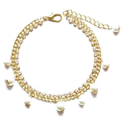 LtuzPet Collar para mascotas con perlas brillantes y deslumbrantes joyas de oro Cover