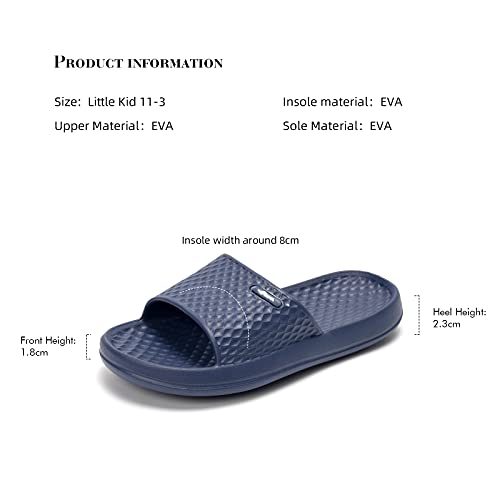 Funkymonkey Unisex-Child Shower Slides, Slip On Water Shoes For Boys And Girls (2 Little Kid, Navy) #TOP4
