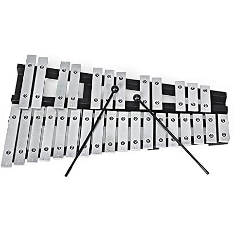 COSTWAY Xilófono 30 Notas Percusión de Mano con Mazo y Estuche Cover
