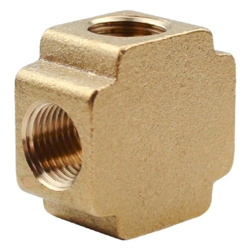 Raccord pneumatique en laiton t à 4 voies Square 2 points durabilité maximale