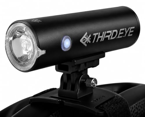 BrighRoad 1000Lumens Bike Helmet Light 5 Modes 650ft High-Beam IPX6 Waterproof Rechargeable Bike Light for Night Riding Lightweight Mountain Bike Headlight Smart Thermal Protection Bicycle Light
