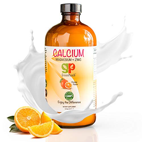 GreenPeach Liquid Calcium for Kids, with Magnesium and Zinc, Teeth and Bone Health, Organic Ingredients, 16 Fl. Oz.