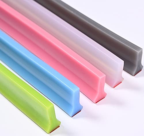 Shower Tray Sealing Strip Silicone Shower Door Water Barrier, Floor Water Stopper Strip, Waterproof Self-Adhesive Shower Sealing Strip, Threshold Water Dam Retention System, Bendable Silicone Water Bl