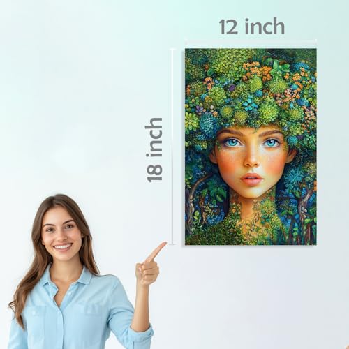 Image of SiddArtify Botanical Goddess Wall Art Prints Set - Fantasy Portrait Poster Decor for Living Room Bedroom Office - 12x18 inch Board Pack of 6
