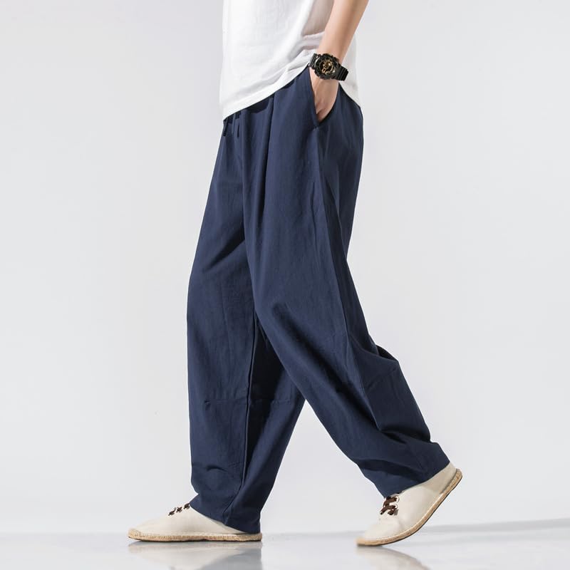 GUOYUXIAO Men's Pants Spring Chinese Style Loose Large Size Wide Leg Trouser3
