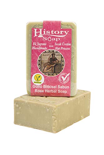 History Rose & Olive Oil Handmade Bath Soap - Vegan and Dermatologically Tested, Glycerine Soap with Traditional Process - 6oz/170gr