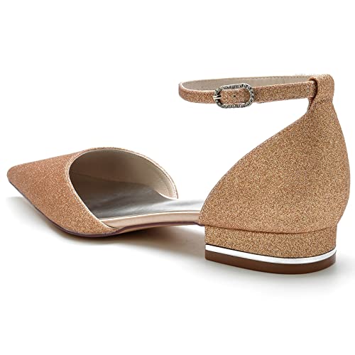 Wedding Bridal Shoes Women's Flats Ballet Shoes Dressy Comfortable Pointed Toe Bridal Flats2.5Cm3