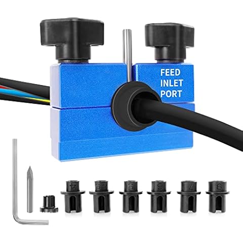 CANALHOUT Split Wire Stripper Pocket Tool, 6 Feed Wire Limiter Size From 6 AWG to 18 AWG, 2 Three-edged Carbide Blades, Extremely Portable Wire Stripper(Blue) Cover