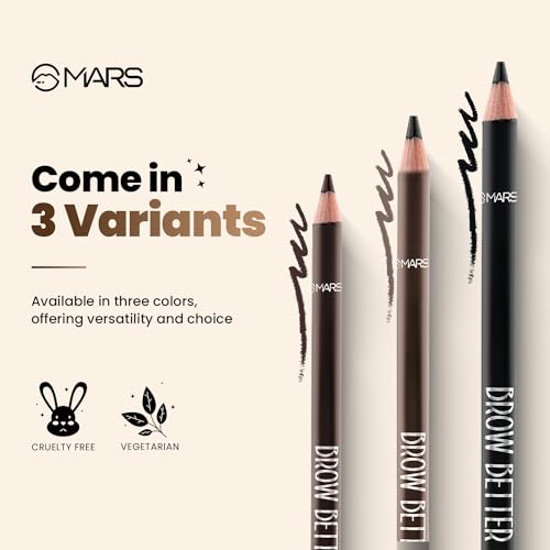 MARS Brow Better Eyebrow Pencil with Spoolie | Long-Lasting & Smudge Proof | Rich Pigemention | Natural-Looking Results | Easy to Sharpen (1.4 gm) (Dark Brown) - Image 6