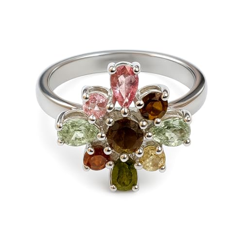 Bague tourmaline véritable en argent 925 pour femme chic