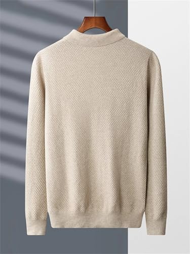 Dcvmvmn Men's Cashmere Sweater Winter Long Sleeve Pullovers Fashion Knitted Jumper Brown Gray3