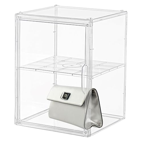 Yaztauho Organisateur de Rangement Transparent pour Sac à Main | Boîte de Rangement Transparente pour Sac à Main,Vitrine empilable de boîte de avec la Porte magnétique pour l'embrayage de
