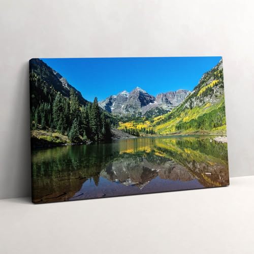 Tableau photo sur toile 60x40cm de montagnes et forêts pour décoration murale