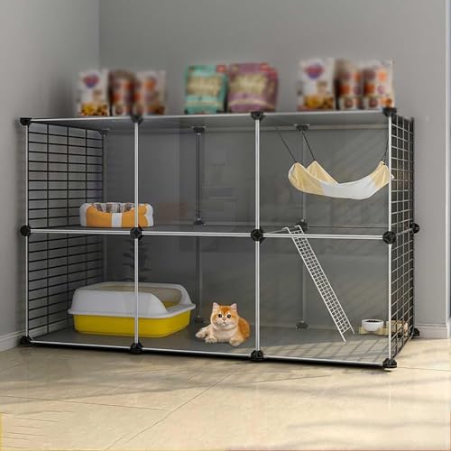 Cage enclos chat intérieur grand lieu d'exercice amovible