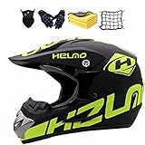 🏍 【Casco de motocross】 ： Accesorios de motocicleta que incluyen casco cruzado, guantes, máscara, red de motocicleta, toalla de lana coral, S, M, L, XL Forro de casco de 4 tamaños. El mejor regalo para motociclistas, el compañero de viaje ideal incluso para viajes largos en motocicleta. Puede navegar por nuestra marca + casco de motocicleta para obtener más opciones de estilo. Ofrecemos un servicio de calidad.