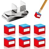 Billard Zubehör Set: 6x Billardkreide & 1x Magnetischer Kreidehalter – Hochwertige Pool-Billard Kreide mit Gürtelclip aus Legierung – Blau