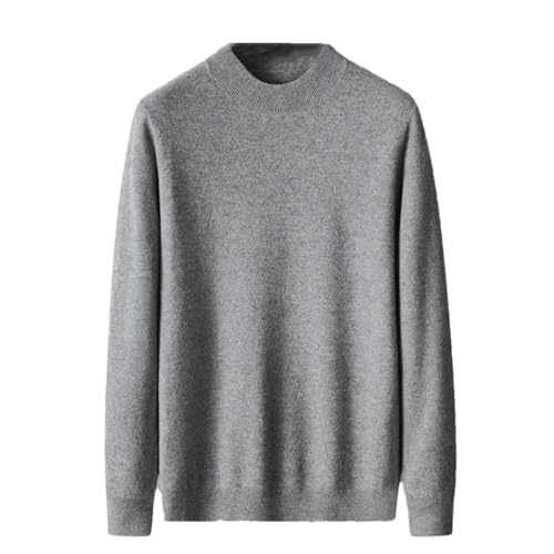 Dcvmvmn Men Autumn Winter Wool Sweater Casual Half High Collar Pullover Sweater Solid Long Sleeves Warm Sweater Gray