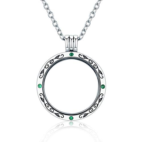 Collier médaillon flottant MOCHAMIK en argent 925, écrin mystérieux de haute joaillerie