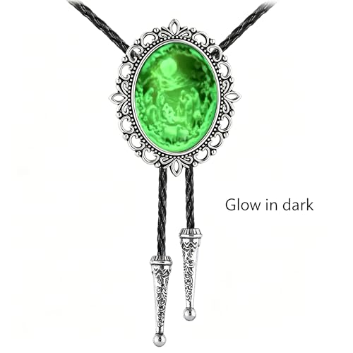 Image of Jeilwiy Bolo Tie for Men Western Cowboy Gothic Bolo Tie Necklace Halloween