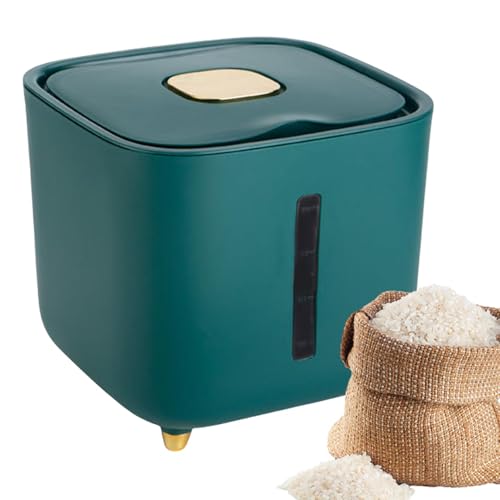 Récipient à Riz - Distributeur de Céréales, Récipient de Conservation Alimentaire Hermétique de 10 kg avec Couvercle | Seau à riz, grandes boîtes de rangement pour farine de céréales, haricots de riz,